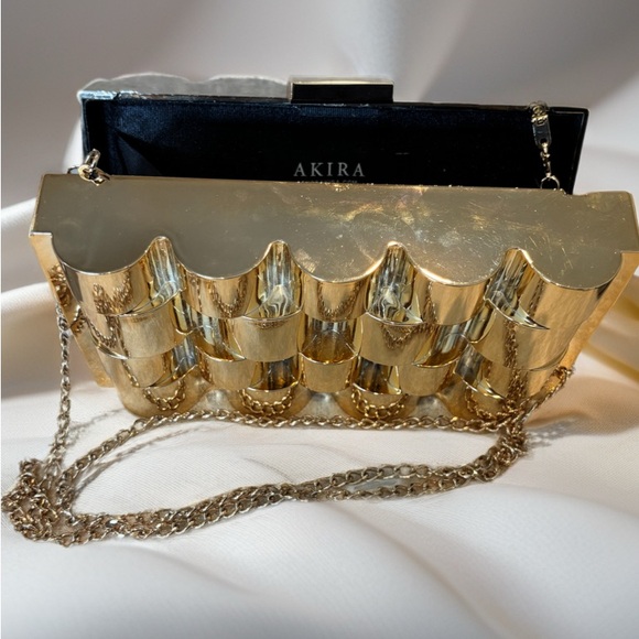AKIRA Gold and Silver Clutch Wristlet - Picture 3 of 11